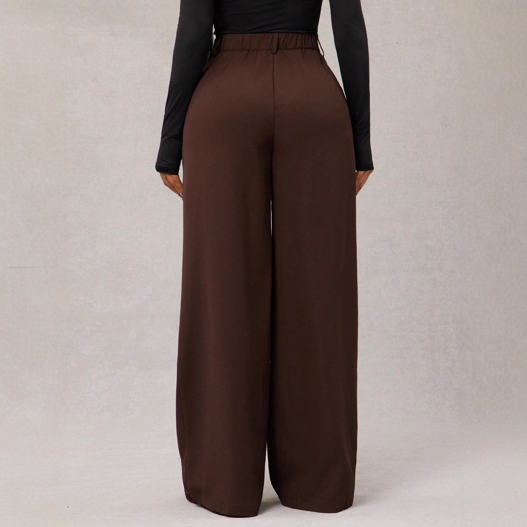 Women's High-Waist Wide-Leg Suit Pants in Grey