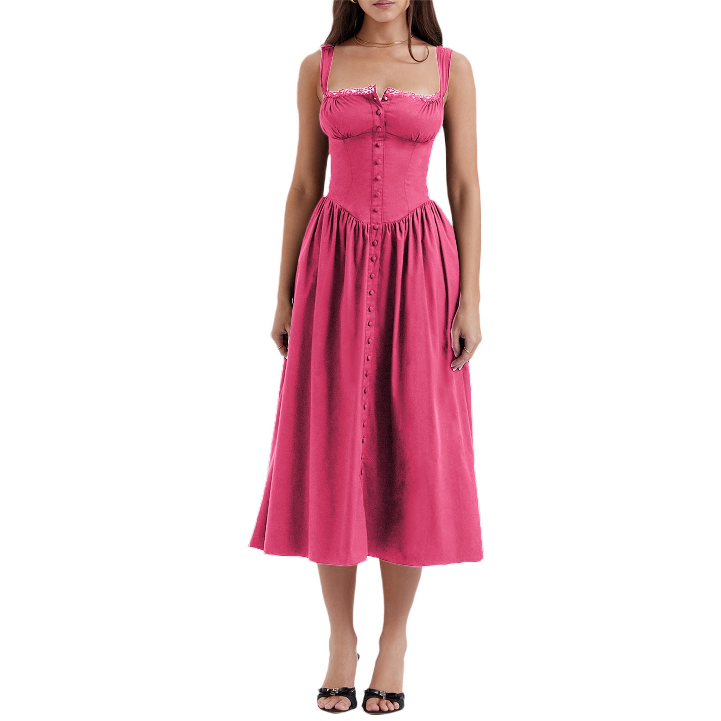 Floral Print Short Sleeve Maxi Dress - Off White