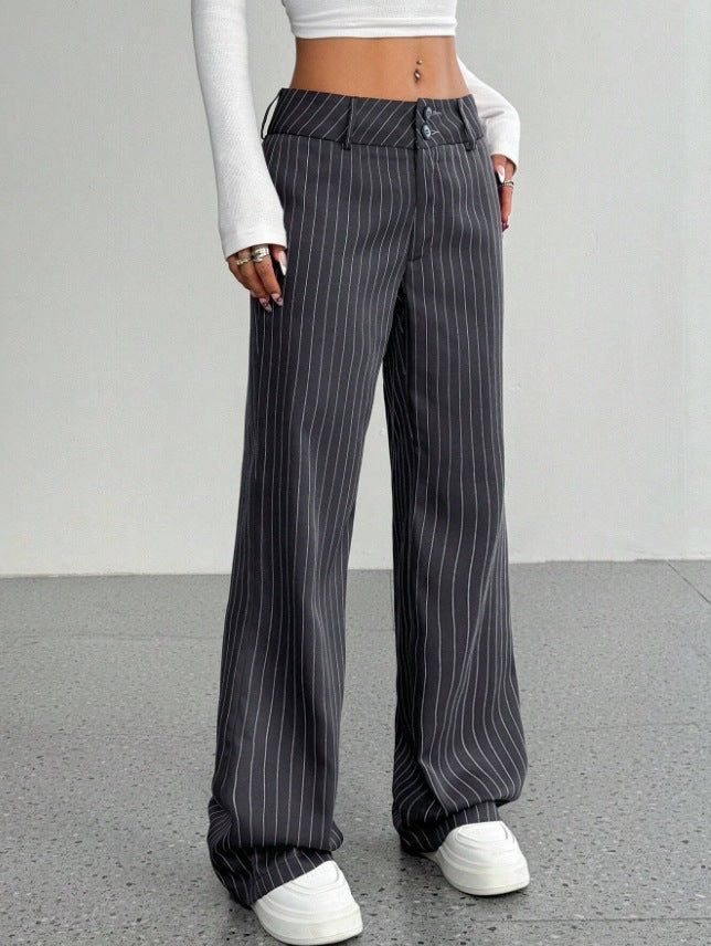 Women's Striped Slim Flared Office Pants